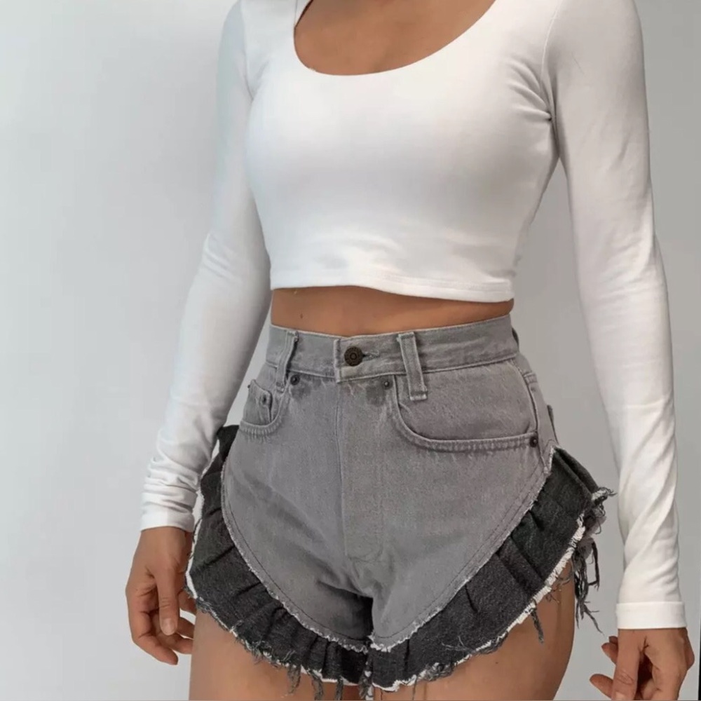 EUC Levis Special Edition Gray Frayed Shorts